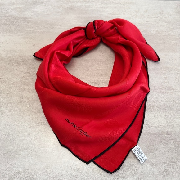 Cartier Accessories - Cartier Elegant Red Silk Wrap